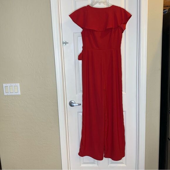 Francesca’s Miami Red Wide Leg Jumpsuit Size Medium - Picture 12 of 12